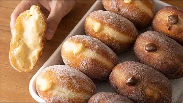 Пончики с заварным кремом (ваниль и шоколад) ｜ HidaMari Cooking